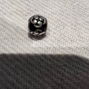 PANDORA deep purple enamel and silver ball charm